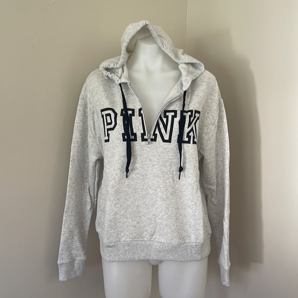 (NWT) Victoria’s Secret PINK Everyday Lounge 1/4 Zip in Heather Stone Grey - Picture 15 of 16